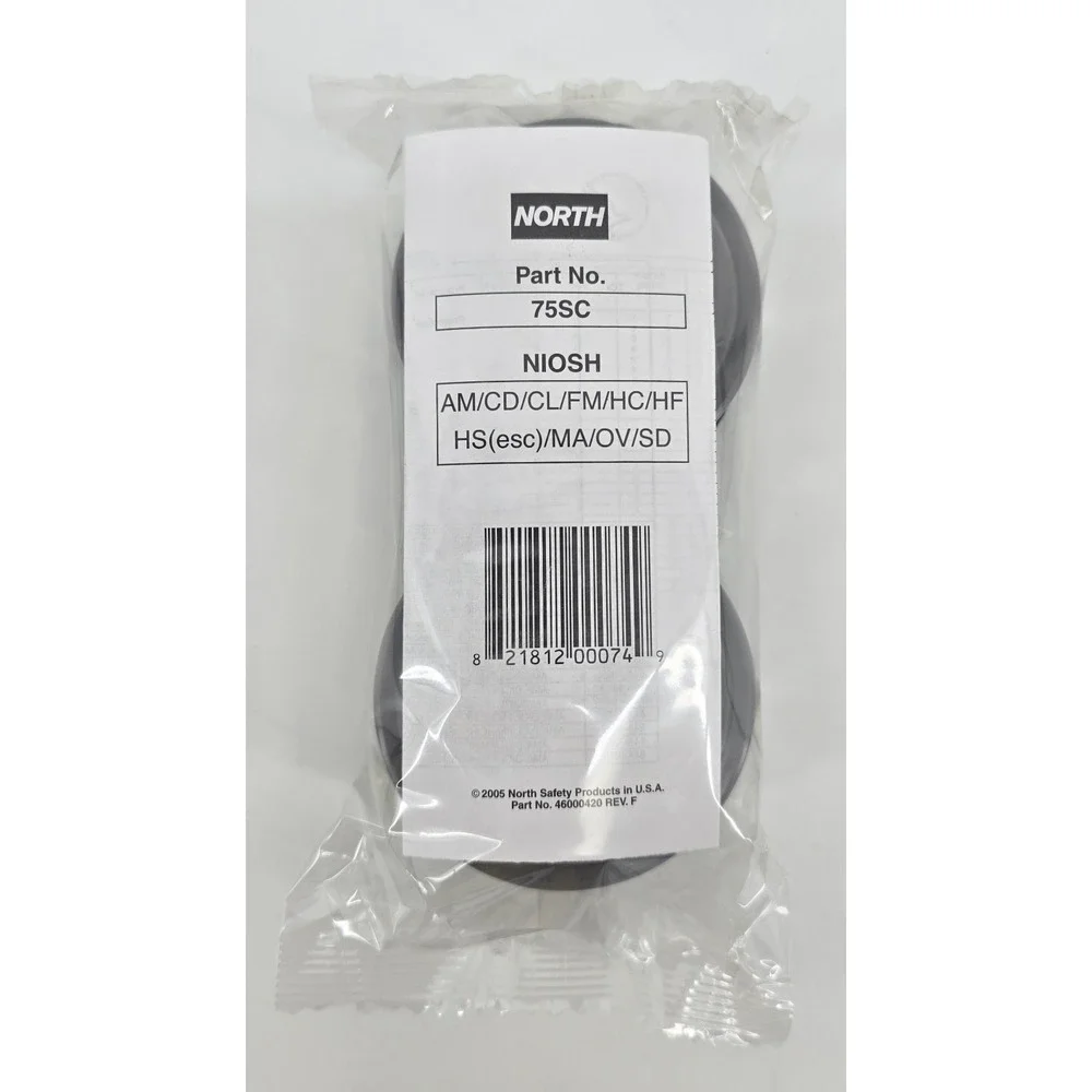 North 75SC Respirator Filter Cartridge AM/CD/CL/FM/HC/HF/HS(esc)/MA/OV/SD 2-Pack